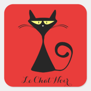 Color Personalizado lindo Le Chat Noir Pegatinas d