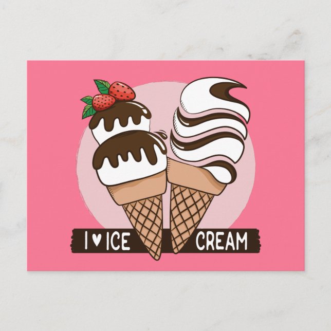 Color personalizado Tarjeta postal Ice Cream Lover (Anverso)