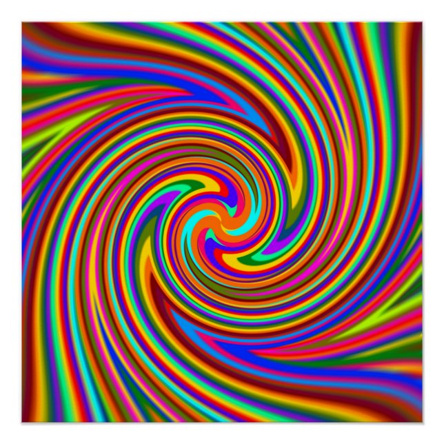 Color Rays Swirl Rainbow Poster (Anverso)
