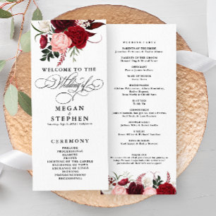 Color romántico del agua Borgoña Programa Floral