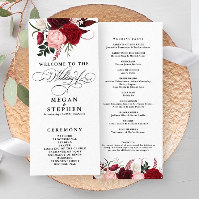 Color romántico del agua Borgoña Programa Floral (Subido por el creador)