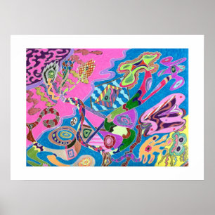 Color rosa, arte abstracto 24x18