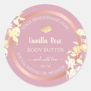 Color rosa con flores Producto Etiquetas de envasa