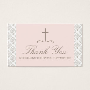Color rosa y crema Damask con TARJETA de FAVOR cru