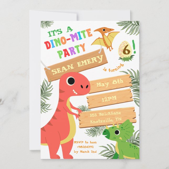 Color ruar: Impresionante invitación de cumpleaños (Anverso)