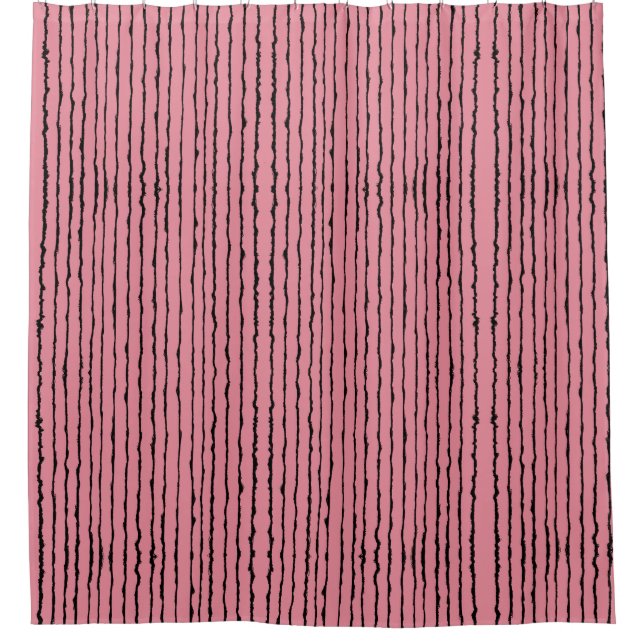 color salmón rayado Cortina de ducha (Anverso)