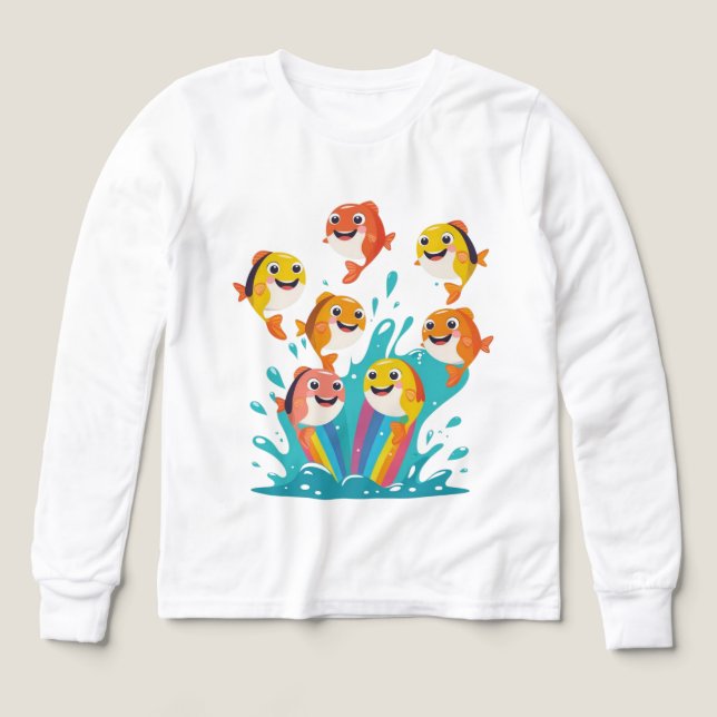 Color Splash Fish Kids Sweatshirt (Diseño frontal)