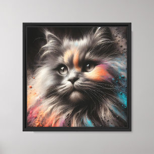 Color Splash Resumen Arte felino de larga duración