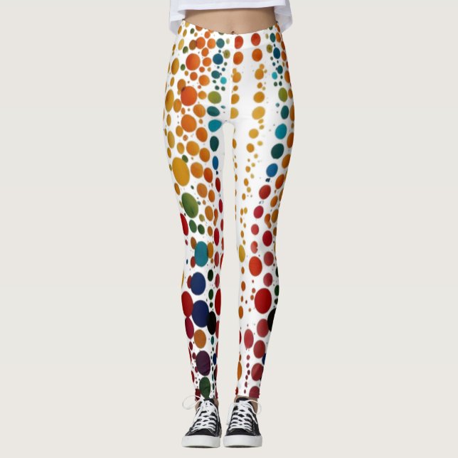 Color vibrante Polka Dots Leggings (Anverso)