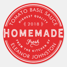 Color y texto de la etiqueta de Sauce casera