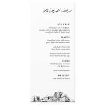 Colorado Spring Skyline Boda Moderno menú de cena