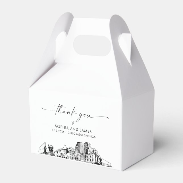 Colorado Springs Boda Caja de Favor Personalizada (Front Side)