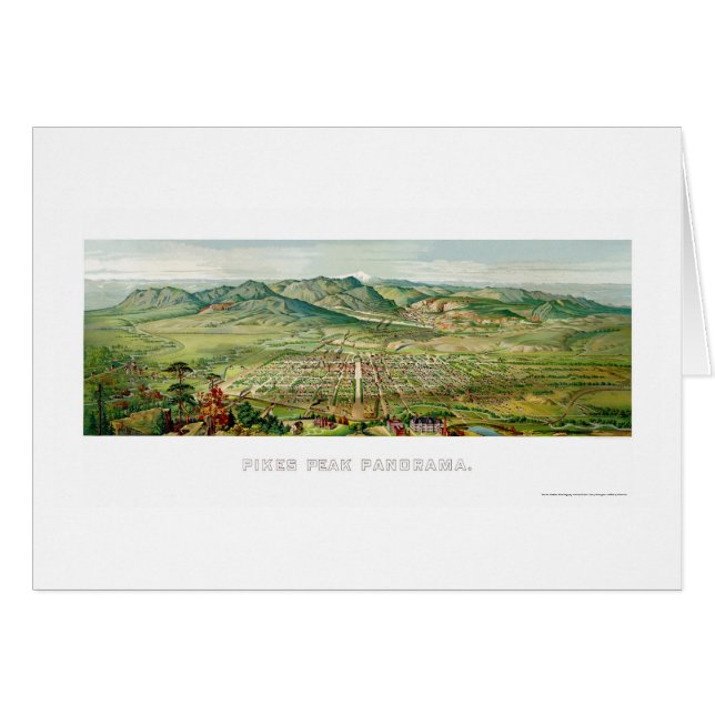 Colorado Springs, mapa panorámico del CO - 1890 (Anverso (Horizontal))