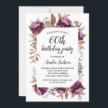 Colorante de agua púrpura 60.ª invitación de cumpl<br><div class="desc">Más bonito Invitaciones de cumpleaños en la Pequeña Tienda Bayleigh!</div>