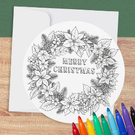 Colorante festivo elegante Wreath Feliz Navidad