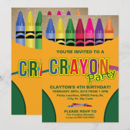 Colorante, invitaciones de la fiesta de cumpleaños