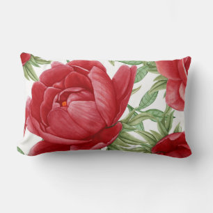 Colorante rosa roja Imprimir almohada lumbar