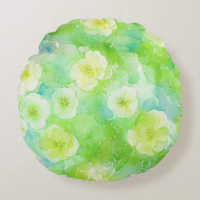 Colorante suave de color verde y amarillo almohada (Anverso)