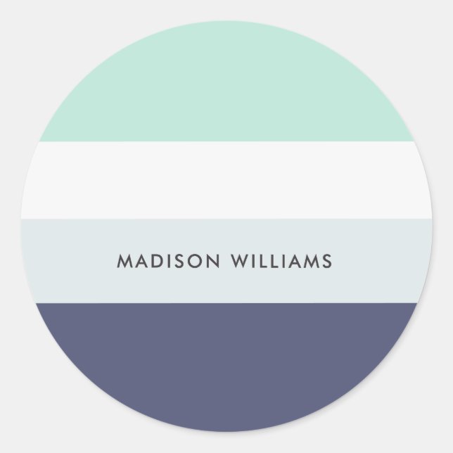 Colorblock Franja Horizontal  Pegatina Redonda Clá (Anverso)