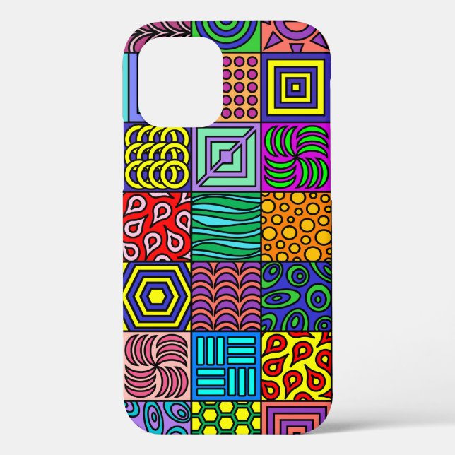 Colorbust Squares Iphone 12 Funda (Reverso )