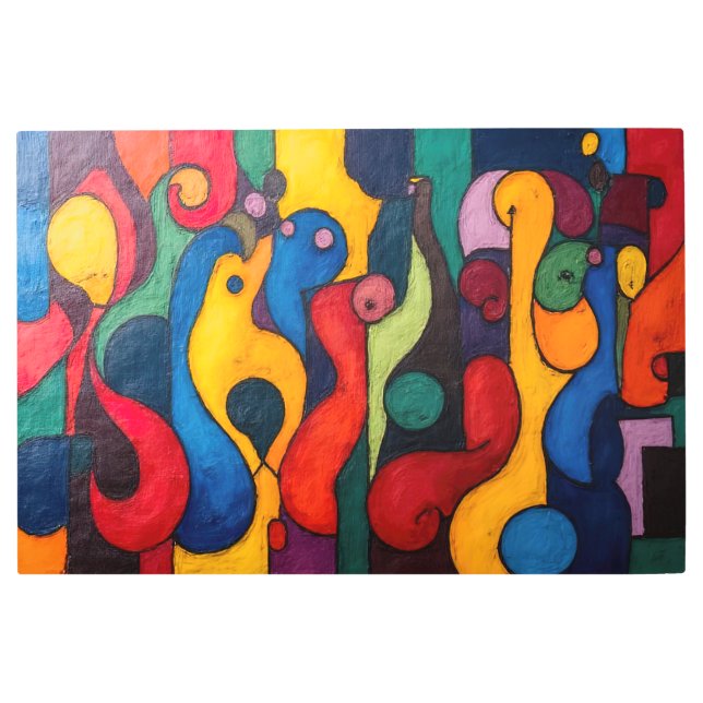 Colorcube 2 Cubismo colorido Arte Metalizado en la (Anverso)