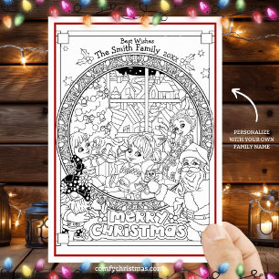 Colorea Tu Propia Tarjeta Personalizada de Navidad