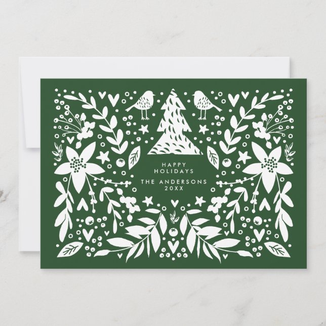 Coloreando su temática botánica de Navidad (Anverso)