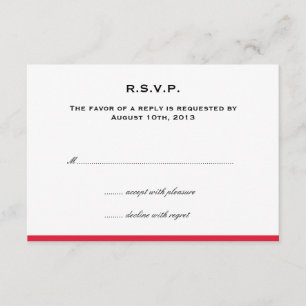 Coloree simplemente la respuesta roja del rsvp del