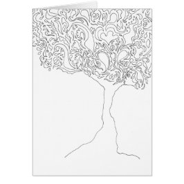 Coloree su propia tarjeta - árbol