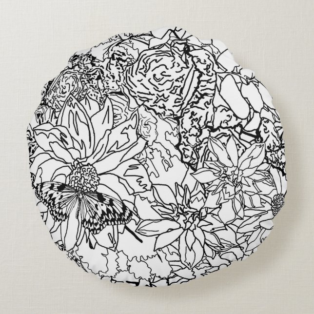 Coloréeme almohada floral (Reverso)