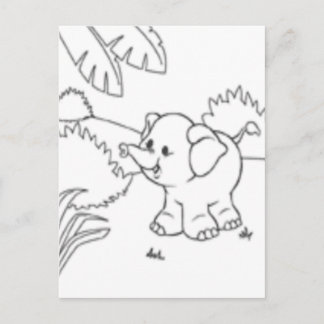 Coloréeme postal - elefante
