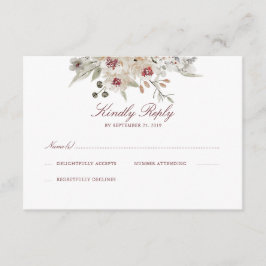 Colores acuáticos Cream y Marsala Wedding RSVP