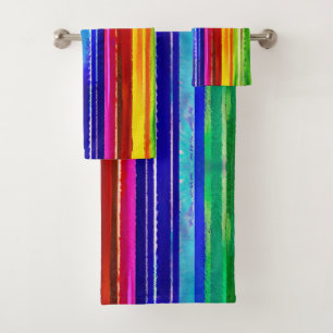 Colores acuáticos rayas de arte moderno arco iris