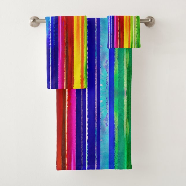 Colores acuáticos rayas de arte moderno arco iris (In situ)