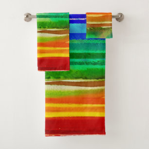 Colores acuáticos rayas de arte moderno arco iris
