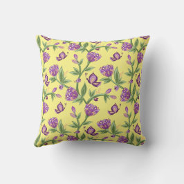 Colores amarillos, almohadas de verano de mariposa