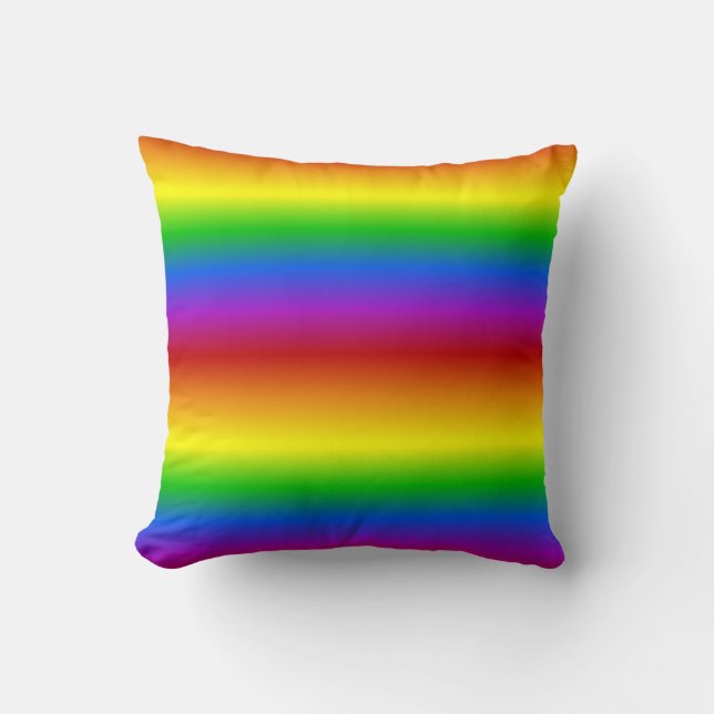 Colores arcoiris personalizado lanzar almohada (Anverso)