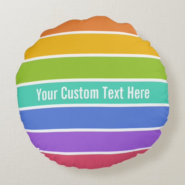 Colores arcoiris personalizado lanzar almohada (Reverso)