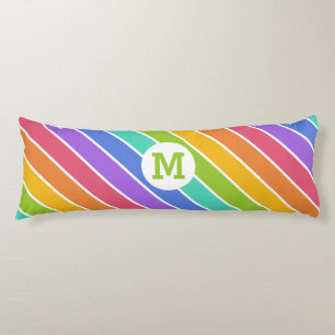 Colores arcoiris personalizado monograma cojín cor