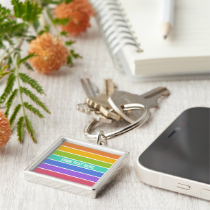 Colores arcoiris personalizados llaveros