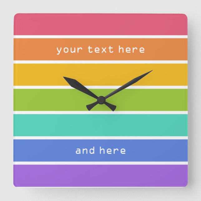 Colores arcoiris relojes de pared personalizados (Anverso)