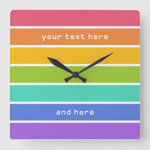 Colores arcoiris relojes de pared personalizados