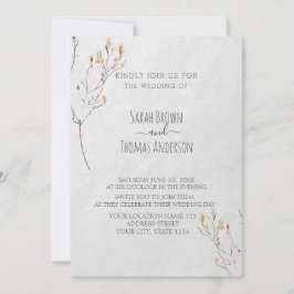 Colores blandos InVITACIÓN Naranja de flores silve