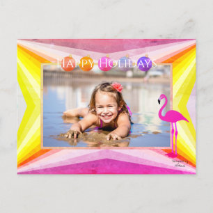 Colores brillantes con postal pelicana de vacacion
