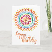 Colores brillantes Estilo Azteca Diseño Tarjeta de