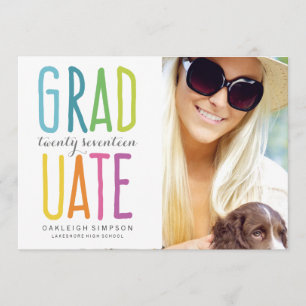 Colores brillantes Invitación de graduación del ar