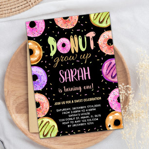 Colores claros Invitaciones de cumpleaños de donut