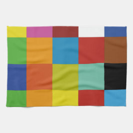 Colores cuadrados de toalla de cocina
