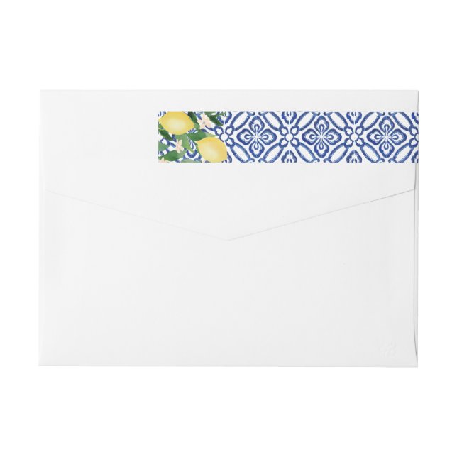 Colores de agua italianos Lemons Blue White Bridal (Reverso)