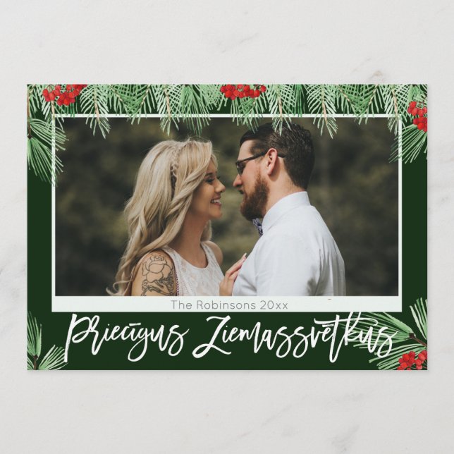 Colores de agua letones Priecigus Ziemassvetkus Ph (Anverso)